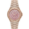 Michael Kors Lennox Pavé rose gold women's watch with pink dial and crystal-embellished case and bracelet