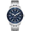 Michael Kors Cunningham multifunction watch with blue dial, silver stainless steel case and bracelet