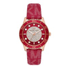 Michael Kors MK7179 red dial women's watch with pavé markers, red bezel, and red canvas strap