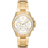 Michael Kors Everest Chronograph Silver Sunray Dial Gold Women's Watch - MK7212