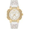 Michael Kors Sydney Pavé white dial multifunction watch with gold-tone case and crystal bezel