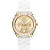 Michael Kors Jessa gold-tone and white women's watch with crystal bezel and champagne dial