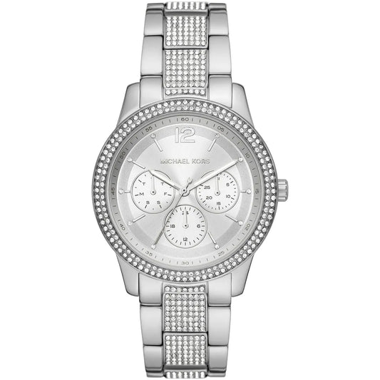 Michael Kors Oversized Tibby Pavé Silver-Tone Women's Watch - MK7294