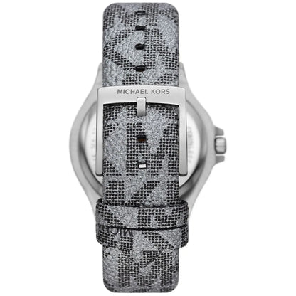 Back view of Michael Kors Lennox watch case showing MK logo and case band