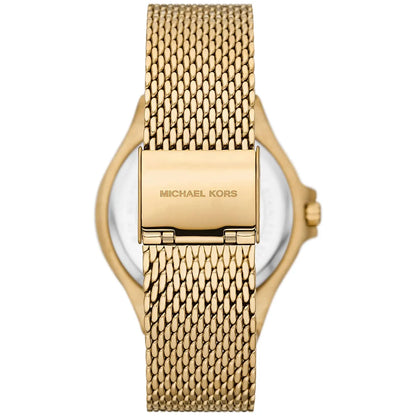Back view of Michael Kors Lennox watch with mesh strap and closure