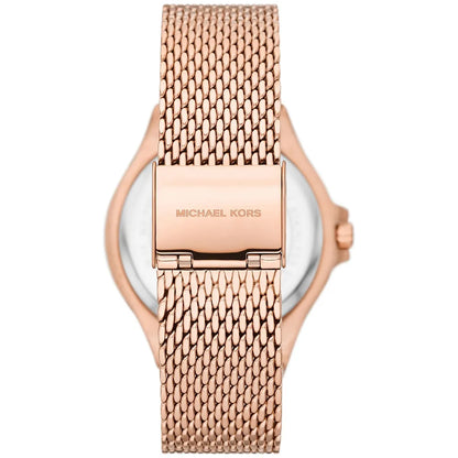 Michael Kors Lennox watch caseback showing stainless steel construction and details