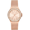 Michael Kors Lennox rose gold women's watch with crystal-pave bezel and mesh strap