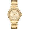 Michael Kors Lennox gold women's watch with crystal bezel and champagne dial