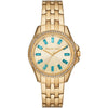 Michael Kors Mini Pilot gold-tone watch with turquoise dial and crystal bezel
