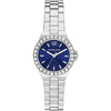 Michael Kors Mini Lennox women's watch with blue dial and silver stainless steel bracelet