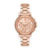 Michael Kors Maren oversized rose gold-tone chronograph women's watch with large dial and linked bracelet