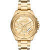 Michael Kors Brecken chronograph watch with gold-tone dial and stainless steel bracelet
