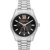 Michael Kors Lexington MK8946 black dial silver-tone stainless steel watch front view
