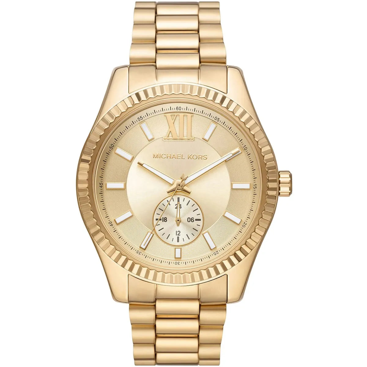 Michael Kors Lexington gold-tone men's watch with dial and metal strap