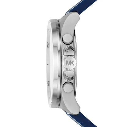 Michael Kors Brecken watch side profile showing case depth and chronograph pushers