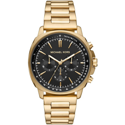 Michael Kors Sullivan gold-tone chronograph watch with black dial and gold stainless steel bracelet