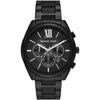 Michael Kors Janelle MK8993 black chronograph watch with black dial and metal strap