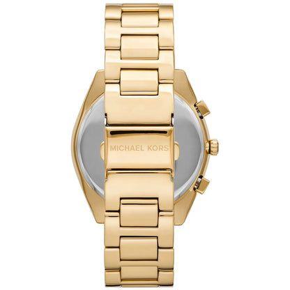 Michael Kors MK8995 case back showing stainless steel construction and brand engraving