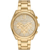 Michael Kors MK8995 gold-tone chronograph watch with crystal pavé dial and gold bracelet