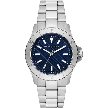 Michael Kors Everest MK9079 men's watch with blue dial and silver stainless steel bracelet