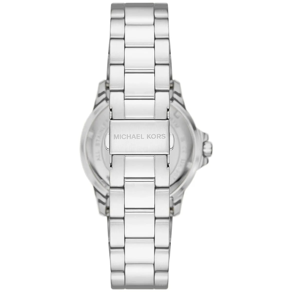 Michael Kors Everest MK9079 silver stainless steel three-link bracelet with fold-over clasp