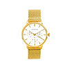 Noxbridge Supreme Classic all-gold watch with white dial and mesh strap