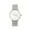 Noxbridge Supreme Pegasus silver watch with white dial and mesh bracelet