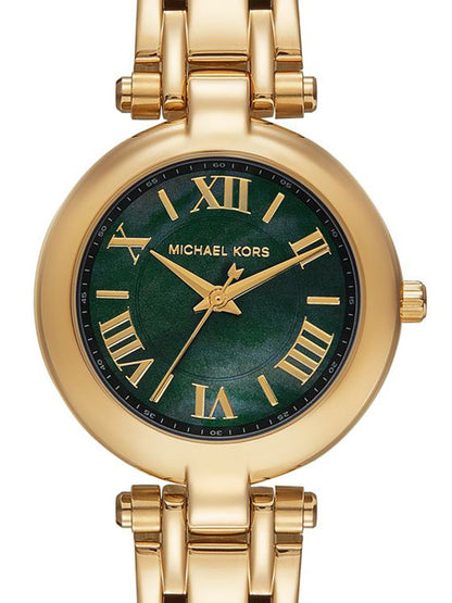 Michael Kors Laney Green Dial Gold Watch MK4892