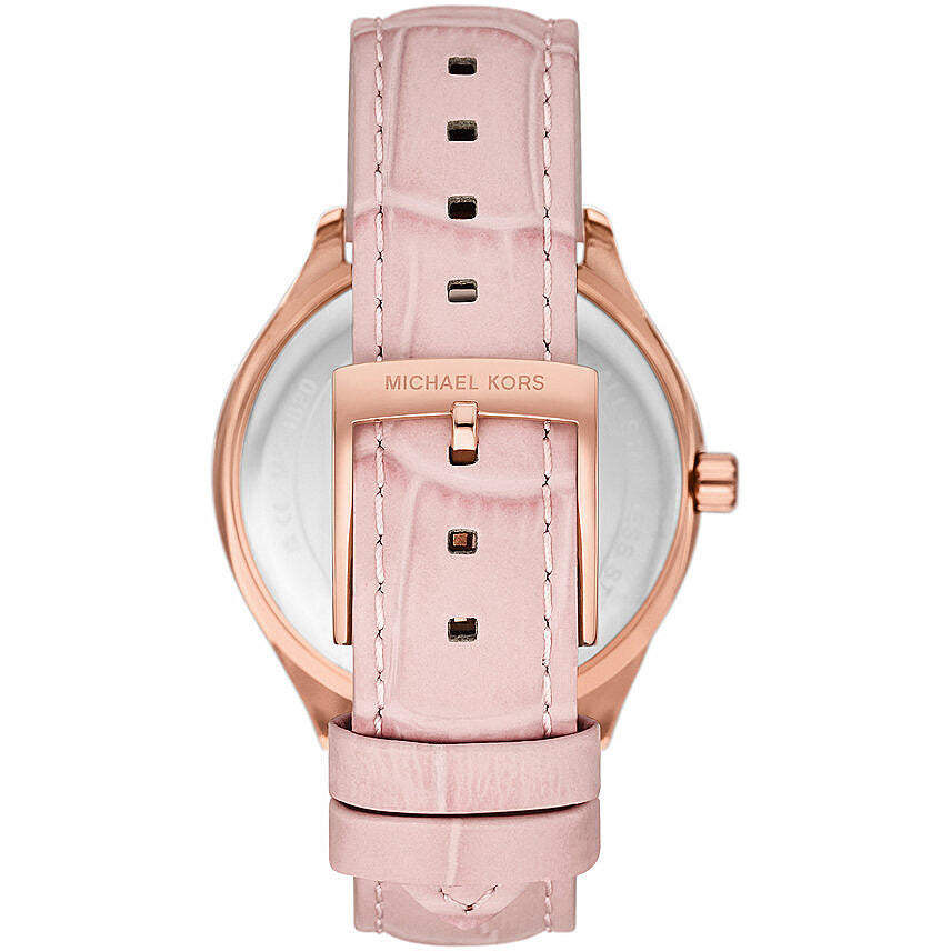 Michael Kors Sage Pavé MOP Dial and Pink Leather Strap Women's Watch - MK4820
