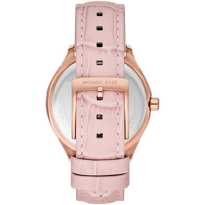 Michael Kors Sage Pavé MOP Dial and Pink Leather Strap Women's Watch - MK4820