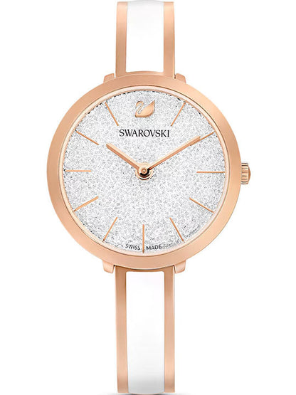 Swarovski Crystalline Delight rose gold women's watch with crystalline fill silver dial