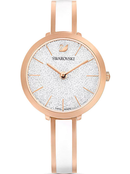 Swarovski Crystalline Delight rose gold women's watch with crystalline fill silver dial