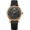 Swarovski Crystalline Hours women's watch with rose gold case and black crystallized dial
