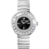 Swarovski Lovely Crystals silver women's watch with black dial and floating zirconia bezel