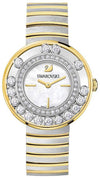 Swarovski Lovely Crystals white dial watch with gold-tone case and two-tone bracelet
