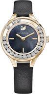 Swarovski Lovely Crystals black dial watch with rose gold case and crystal-set bezel