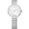 Swarovski Octea Chrono silver watch with crystal bezel and silver dial on steel bracelet