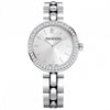 Swarovski Octea Sport watch with white dial, faceted crystal bezel, and stainless steel bracelet