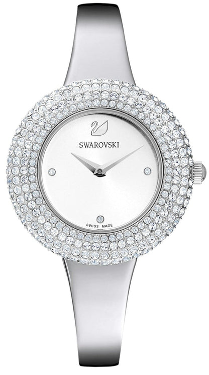 Swarovski Crystal Sparkling women's watch with silver dial and crystal-paved bezel