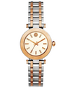 Tory Burch Classic T two-tone women's watch with rose gold and silver stainless steel bracelet and cream dial