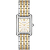 Tory Burch Eleanor white dial watch with two-tone steel bracelet strap