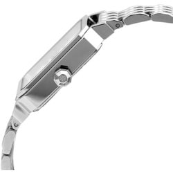 Tory Burch Robinson TBW1510 women's watch worn on wrist with stainless steel bracelet