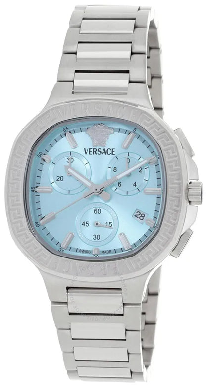 Versace V-Chrono Square Chronograph Quartz Turquoise Dial Watch VEVCA0324