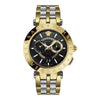 Versace VEBV00519 chronograph watch with gold and steel bracelet and black dial