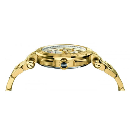 V-Racer Aion gold chronograph watch side view showing case and lugs