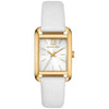 Michael Kors Petite Quartz White Dial White Leather Strap Women's Watch- MKO1059
